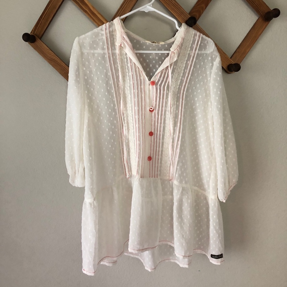 Cream Swiss dot top Matilda Jane